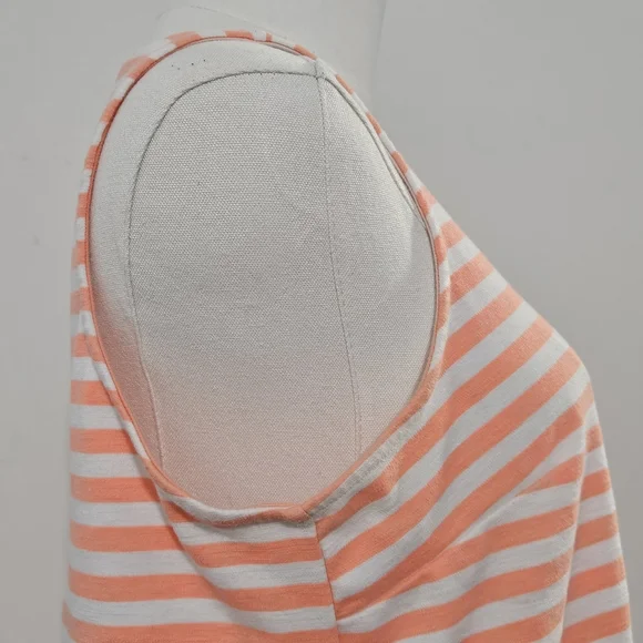 Old Navy Size M Cotton Polyester Orange White Striped Womens Tank Dress with - Picture 4 of 16